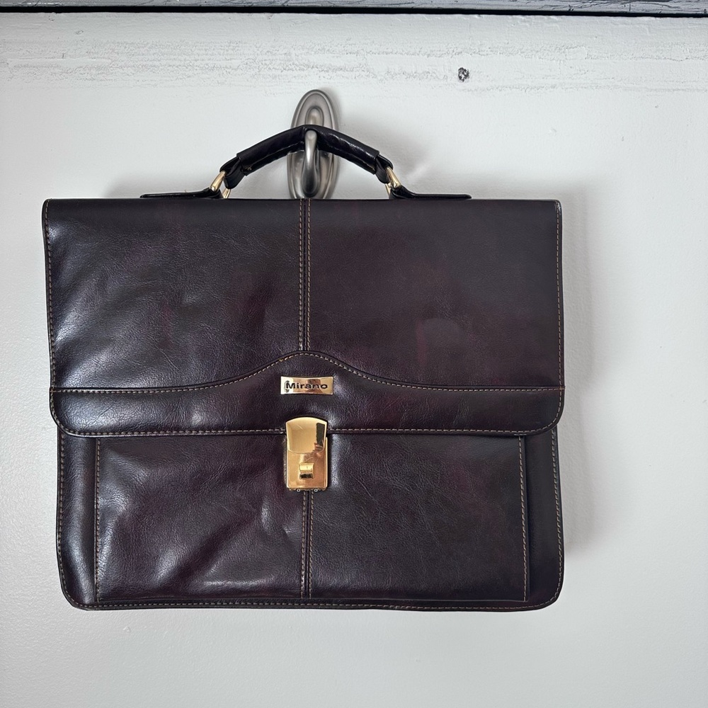 Brown Leather Briefcase for Men